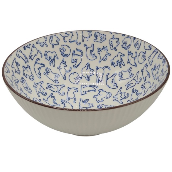 SH Home Cats Exercising Ceramic Ramen Noodle Bowl Set of 2 w/Chopsticks & Spoons - Picture 5 of 12